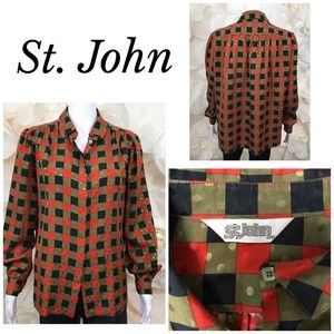 Vintage St. John Blouse Shirt Long Sleeve